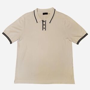 Tahari White Polo with Dark Navy Trim